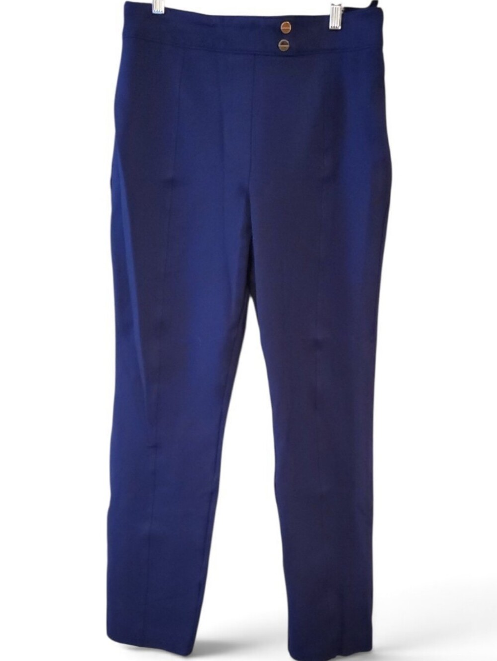SPANX Perfect Pant Ponte Tab Ankle Straight Pants In Lapis Blue Size L Tall